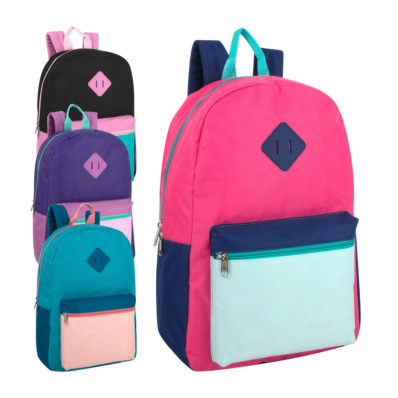 Ransel Warna-warni Desain Multi-Saku 17 Inci